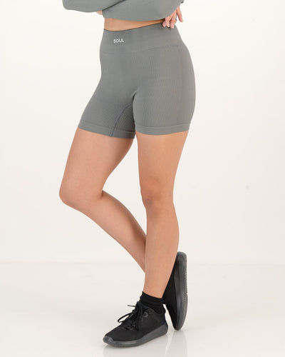Prime State Ribbed Mini Shorts