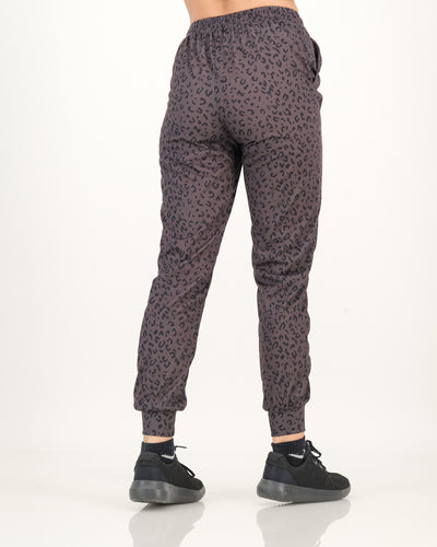 Leopard Print  Womens Luxury Joggers -  Coal