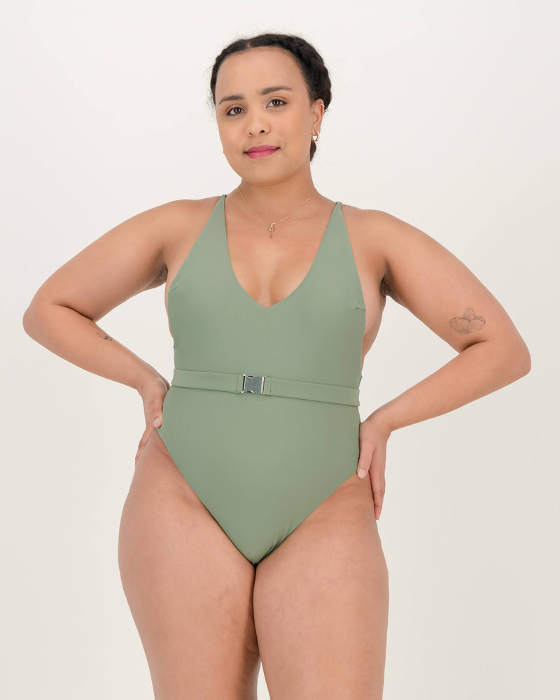 Buckle Up High Cut One-Piece Swimsuit